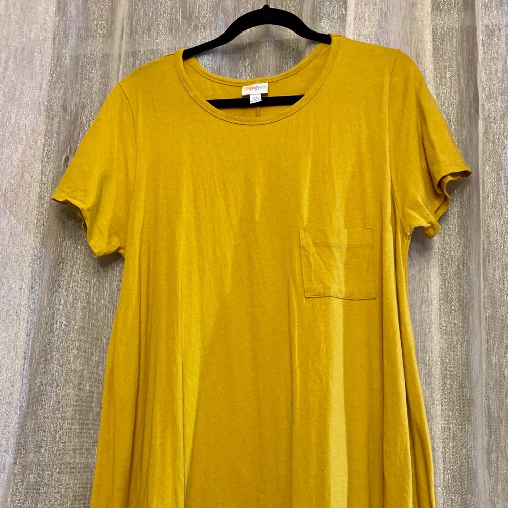Lularoe Solid Mustard Yellow Carly XL